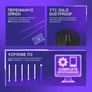 Бездротова ігрова миша Proove Gaming RC Raider 8K White/Purple (WMRR00122017)