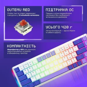 Бездротова клавіатура Proove Gaming AFK (Ukraine Layout) White (WKAFK1022002)