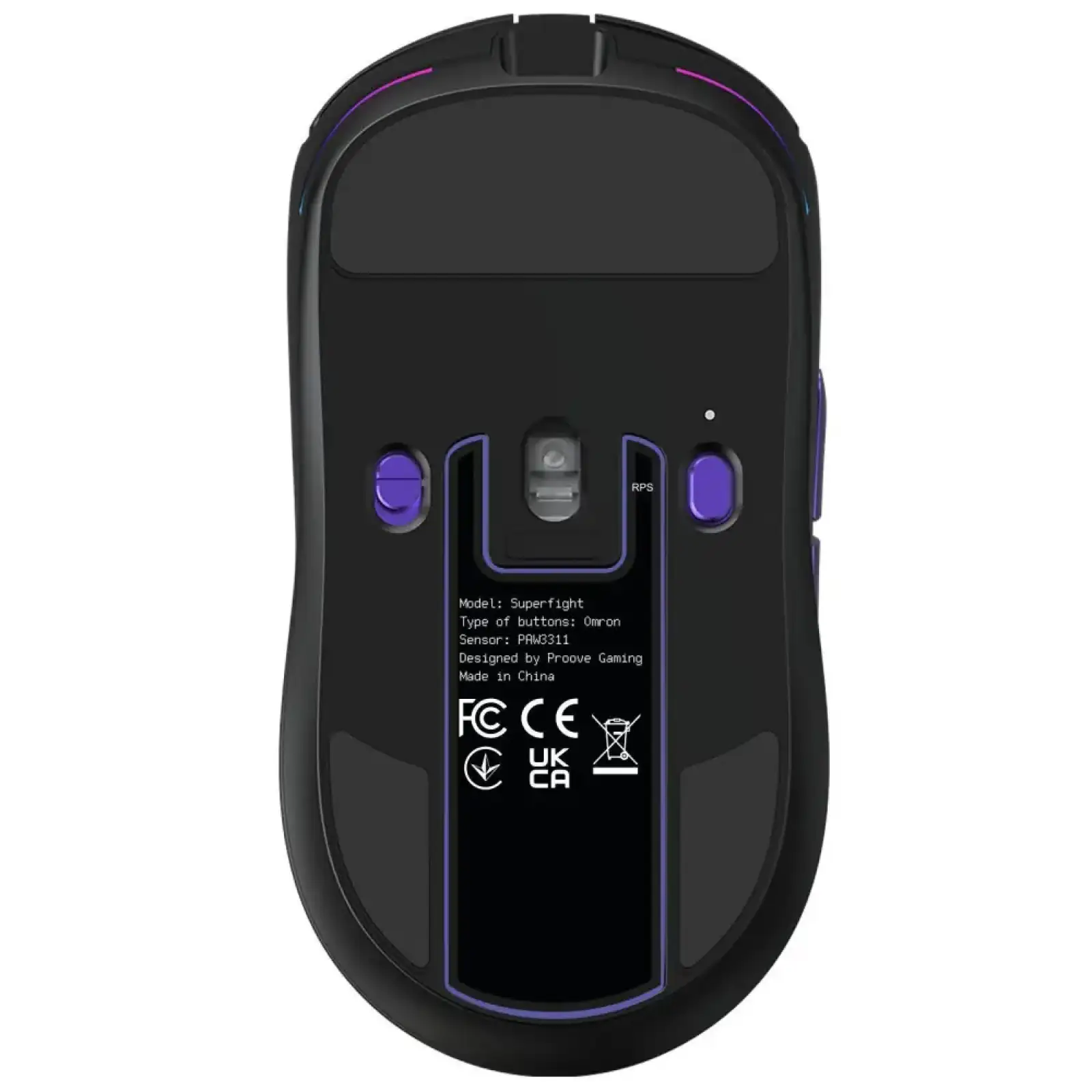 Дротова ігрова миша Proove Gaming Superfight Wired black/purple