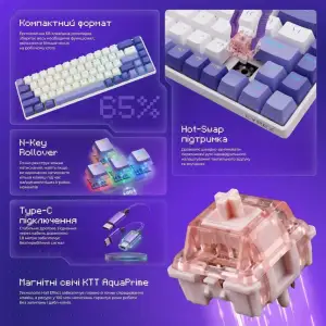 Клавіатура Proove Gaming Cyrex White/Purple