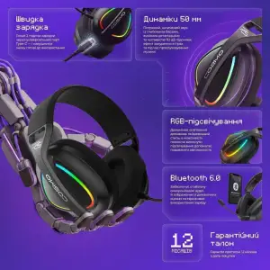Беспроводная игровая гарнитура Proove Gaming Cosmo (APP) white/purple
