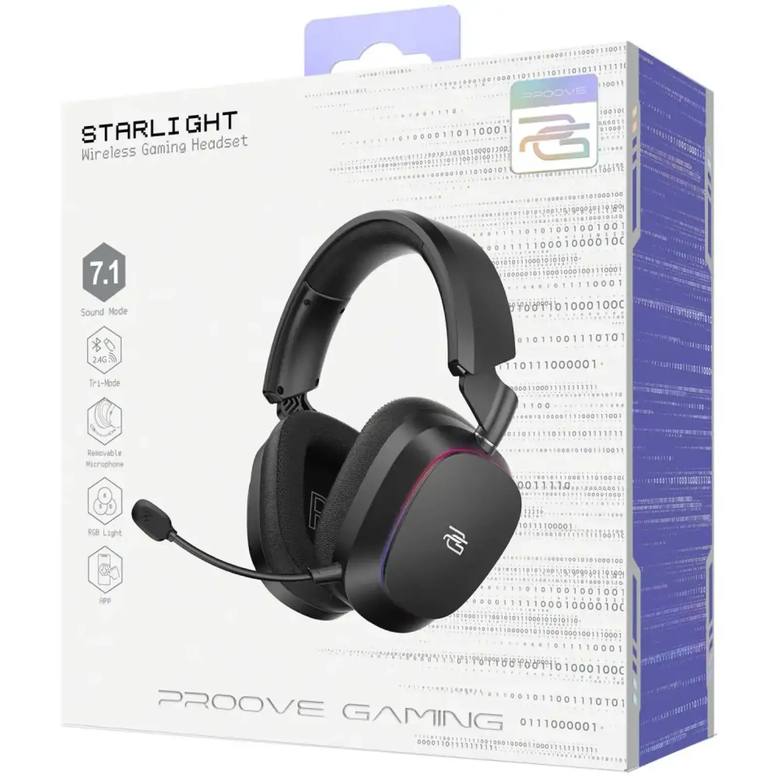 Бездротова ігрова гарнітура Proove Gaming Starlight (APP) white/purple