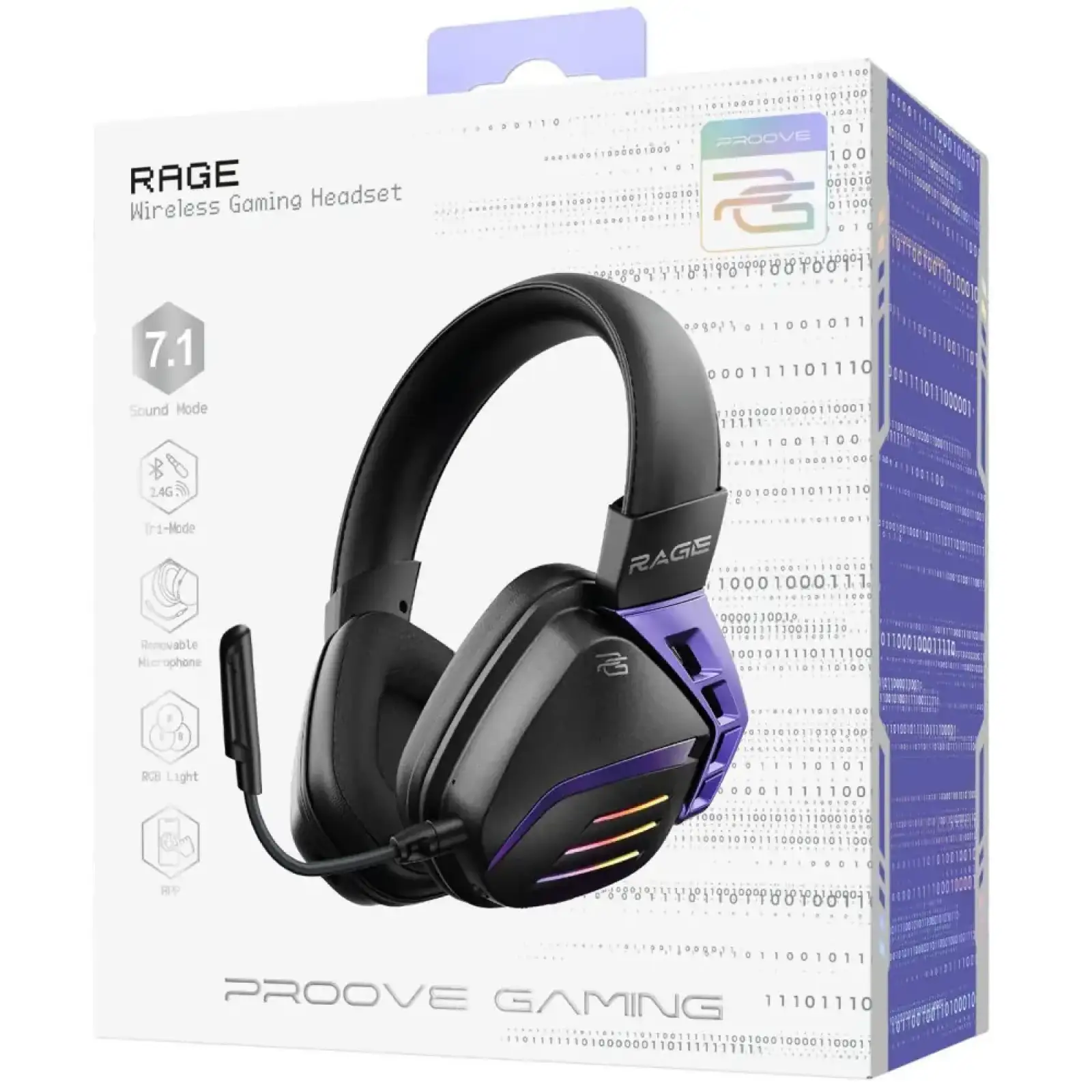 Бездротова ігрова гарнітура Proove Gaming Rage (APP) white/purple