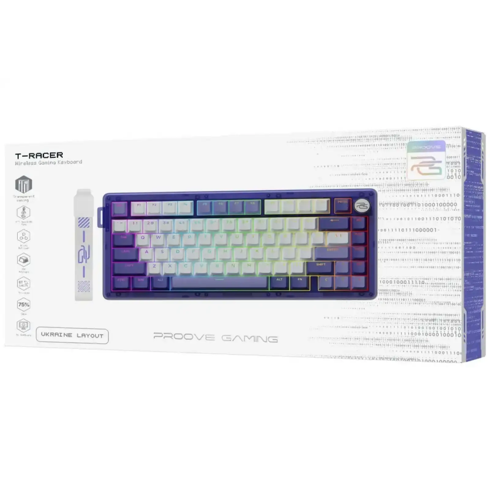 Бездротова клавіатура Proove Gaming T-Racer Purple/White