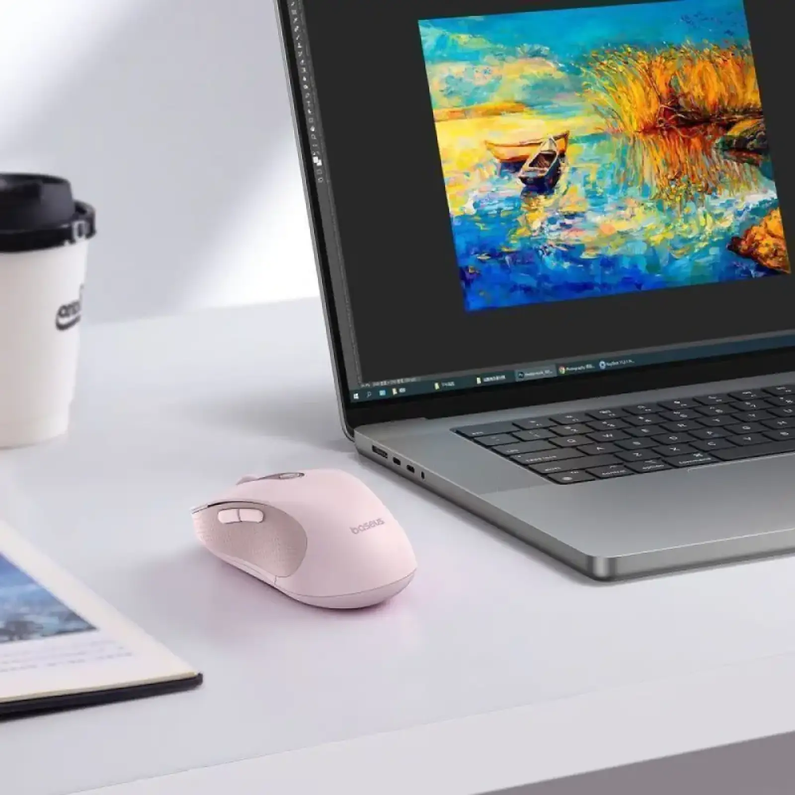 Бездротова Комп'ютерна Миша Baseus F02 Ergonomic Wireless Mouse (without Battery) White