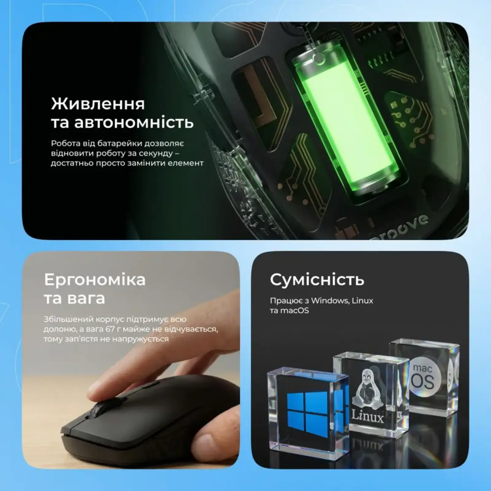 Бездротова миша Proove Sweeper White