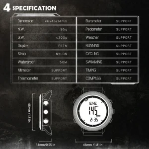Цифровий годинник NORTH EDGE Apache 46 Black