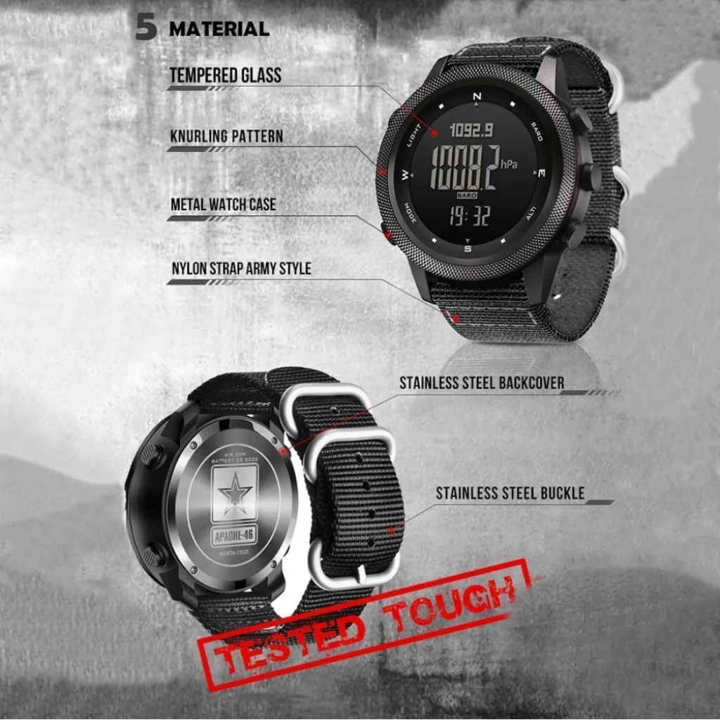 Цифровий годинник NORTH EDGE Apache 46 Black