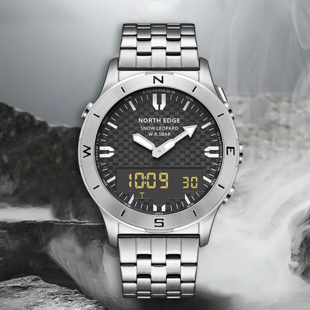 Цифровий годинник NORTH EDGE Snow Leopard Silver