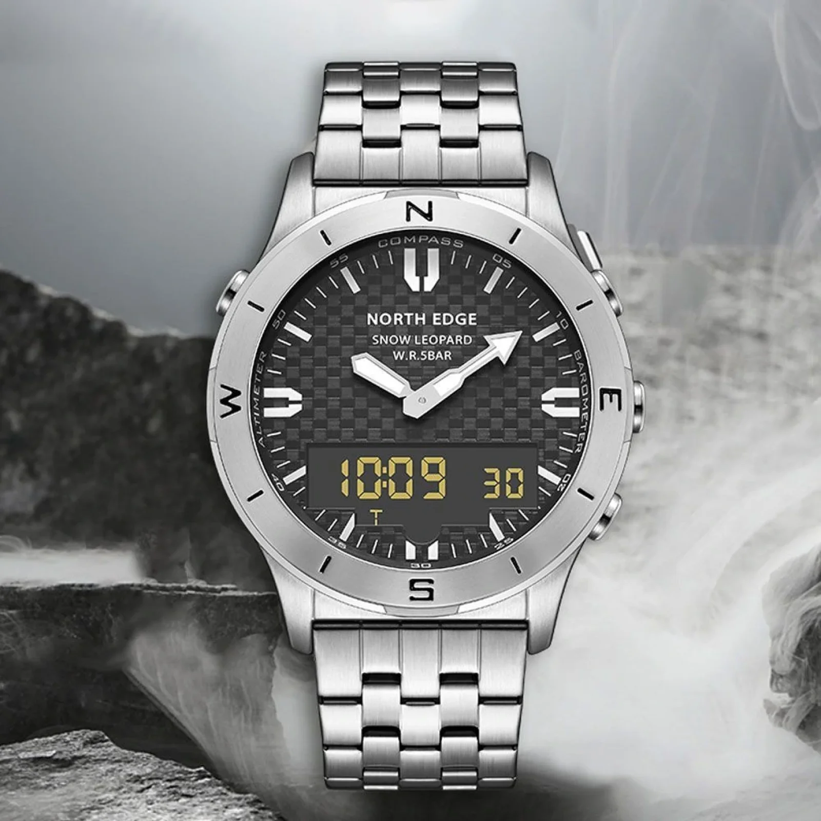 Цифровые часы NORTH EDGE Snow Leopard Silver