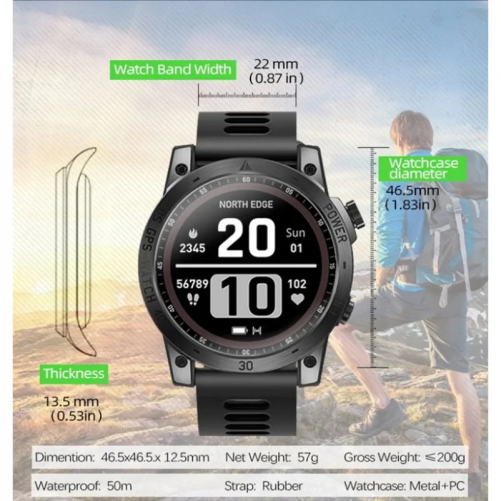 Смарт-часы NORTH EDGE Cross Fit 3 Black