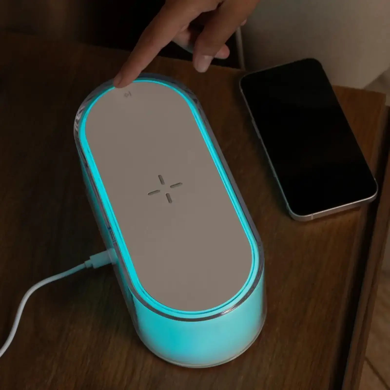 Ночник с Беспроводной Зарядкой Proove Multicolor Glow 1200mAh White