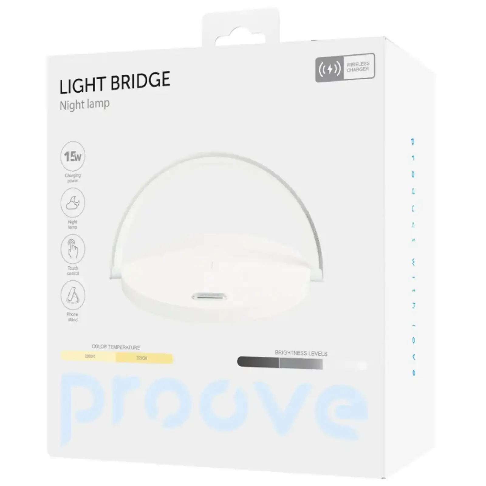 Ночник с Беспроводной Зарядкой Proove Light Bridge White