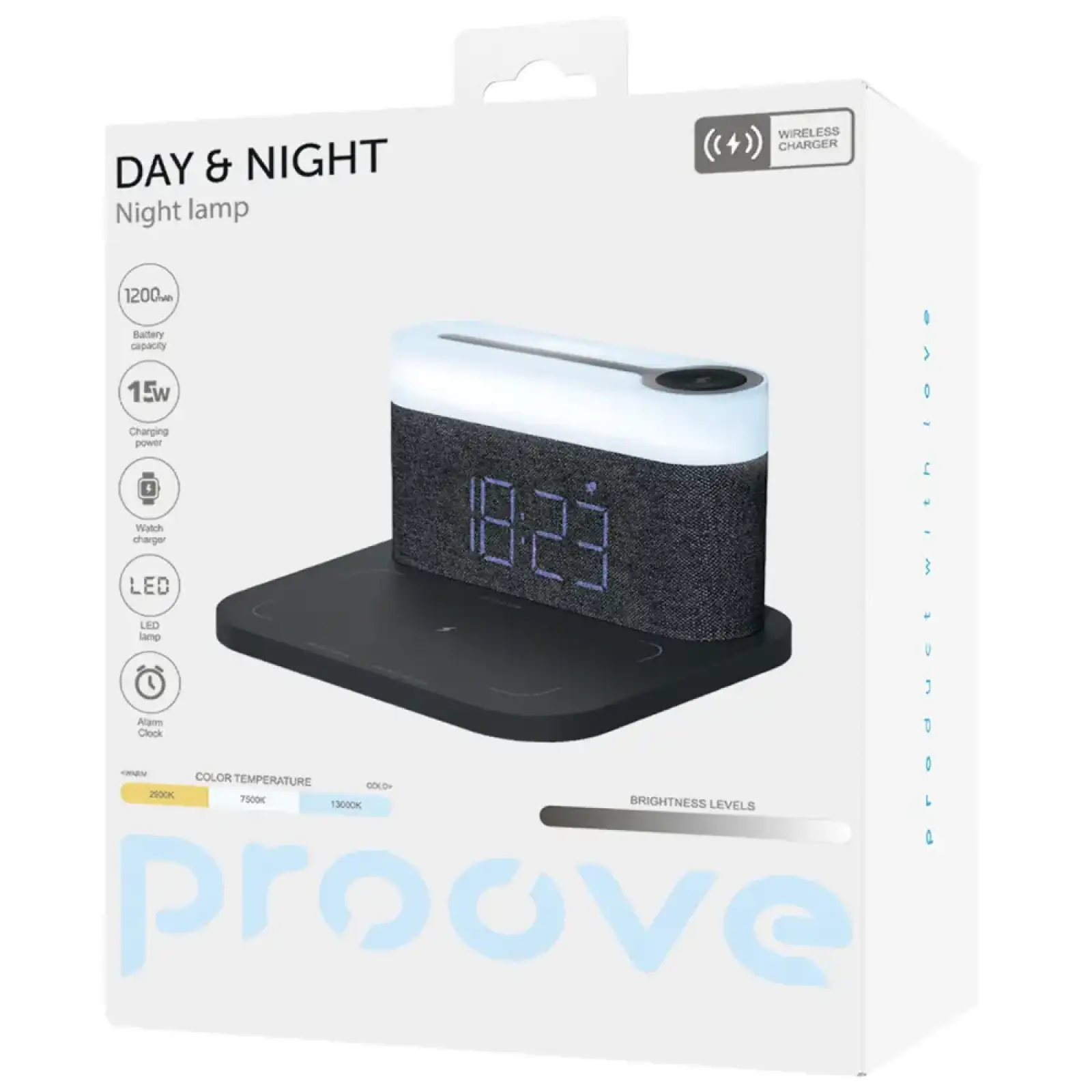 Ночник с Беспроводной Зарядкой Proove Day & Night dark Gray