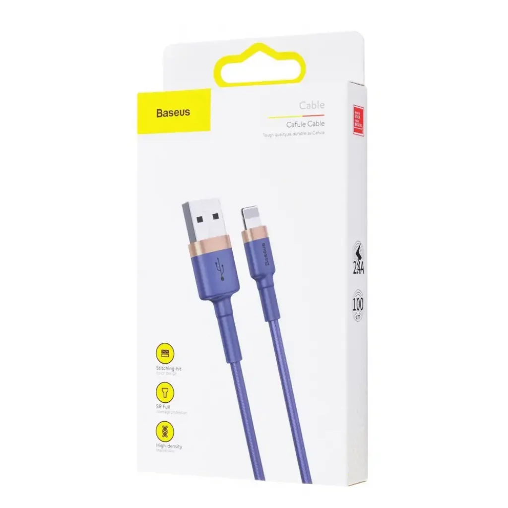 Кабель Baseus Cafule Lightning 2.4A (1m) Red/Black, CALKLF-B19
