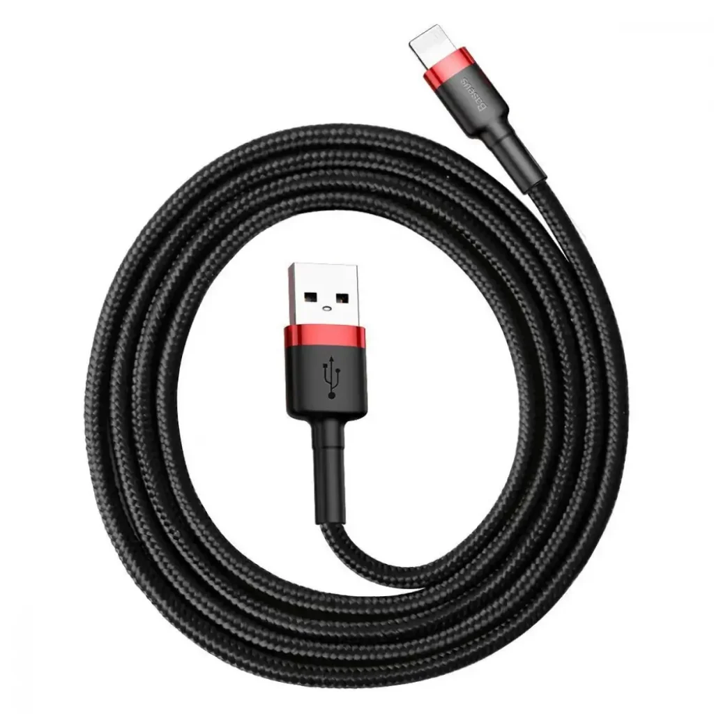 Кабель Baseus Cafule Lightning 2.4A (1m) Red/Black, CALKLF-B19