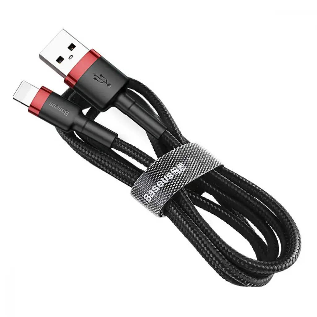 Кабель Baseus Cafule Lightning 2.4A (1m) Red/Black, CALKLF-B19