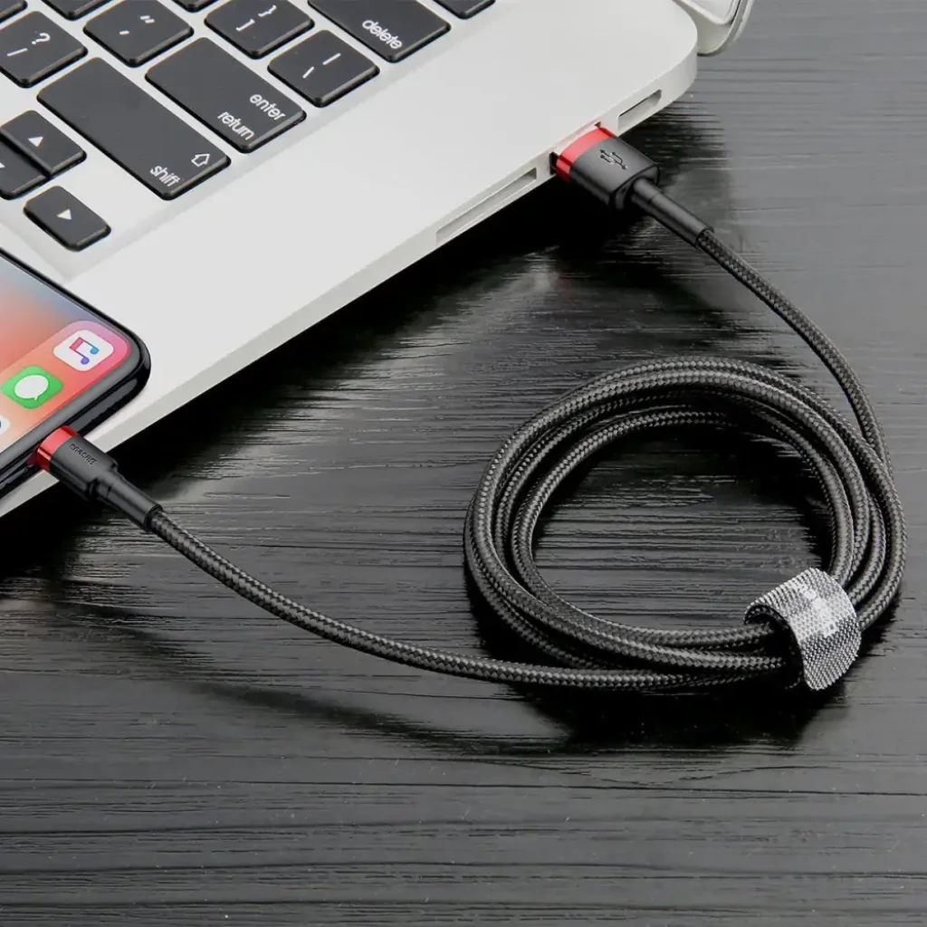 Кабель Baseus Cafule Lightning 2.4A (1m) Red/Black, CALKLF-B19