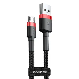 Кабель Baseus Cafule Micro USB 2.4A (1m) Red/Black, CAMKLF-B91
