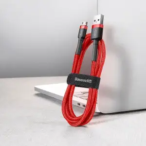 Кабель Baseus Cafule Micro USB 2.4A (1m) Red/Black, CAMKLF-B91