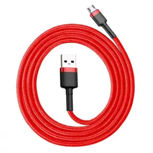 Кабель Baseus Cafule Micro USB 2.4A (1m) Red/Black, CAMKLF-B91