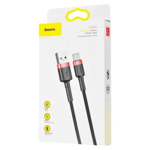 Кабель Baseus Cafule Type-C 3A (1m) Red, CATKLF-B09