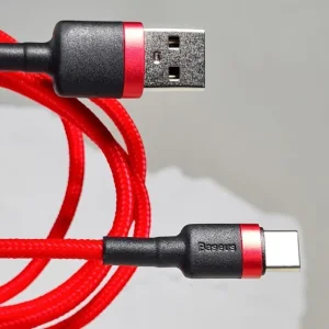 Кабель Baseus Cafule Type-C 3A (1m) Red, CATKLF-B09