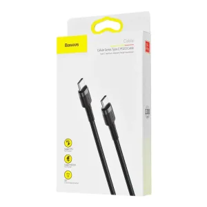 Кабель Baseus Cafule Type-C to Type-C PD 2.0 60W (1m) Red, CATKLF-G09