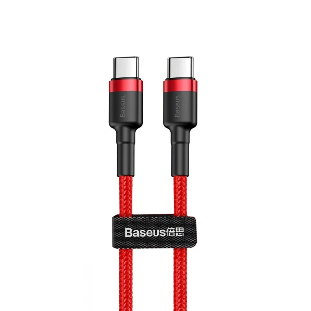 Кабель Baseus Cafule Type-C to Type-C PD 2.0 60W (1m) Red, CATKLF-G09