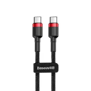 Кабель Baseus Cafule Type-C to Type-C PD 2.0 60W (1m) Red/Black, CATKLF-G91