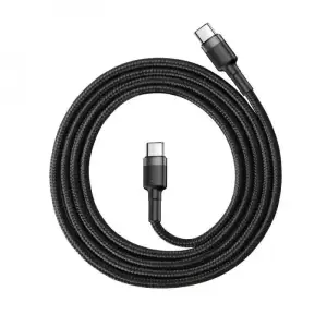 Кабель Baseus Cafule Type-C to Type-C PD 2.0 60W (1m) Red/Black, CATKLF-G91