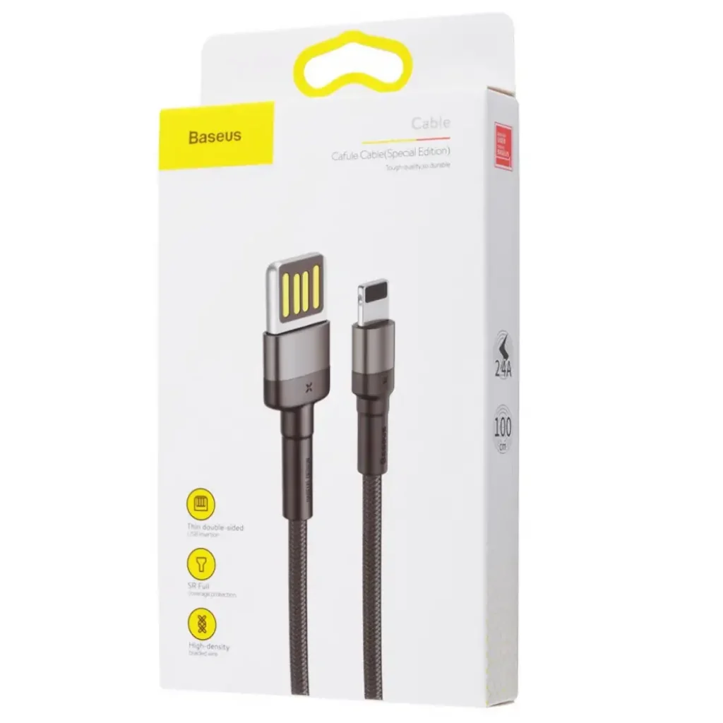 Кабель Baseus Cafule Lightning Special Edition 2.4A (1m) Red/Black, CALKLF-G91