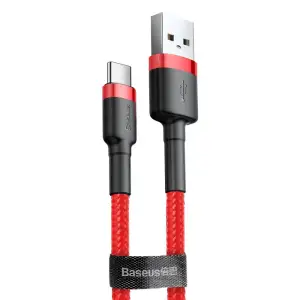 Кабель Baseus Cafule Type-C 2A (2m) Red, CATKLF-C09