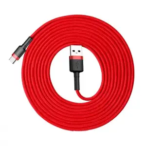 Кабель Baseus Cafule Type-C 2A (2m) Red/Black, CATKLF-C91