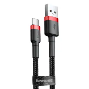 Кабель Baseus Cafule Type-C 2A (2m) Red/Black, CATKLF-C91