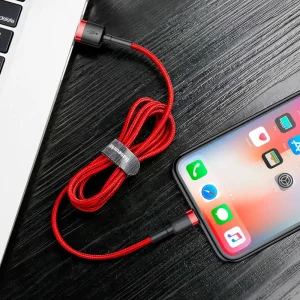 Кабель Baseus Cafule Lightning 2.4A (0.5m) Red/Black, CALKLF-A19