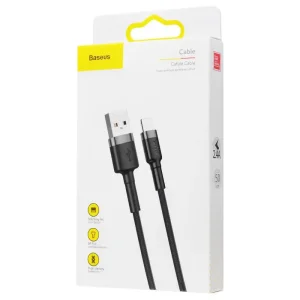 Кабель Baseus Cafule Lightning 2.4A (0.5m) Gray/Black, CALKLF-AG1