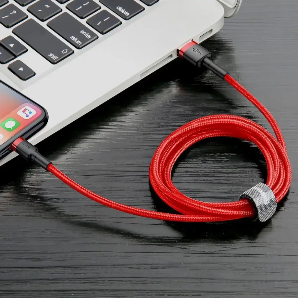 Кабель Baseus Cafule Lightning 2.4A (0.5m) Gray/Black, CALKLF-AG1