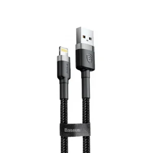 Кабель Baseus Cafule Lightning 2.4A (0.5m) Gray/Black, CALKLF-AG1