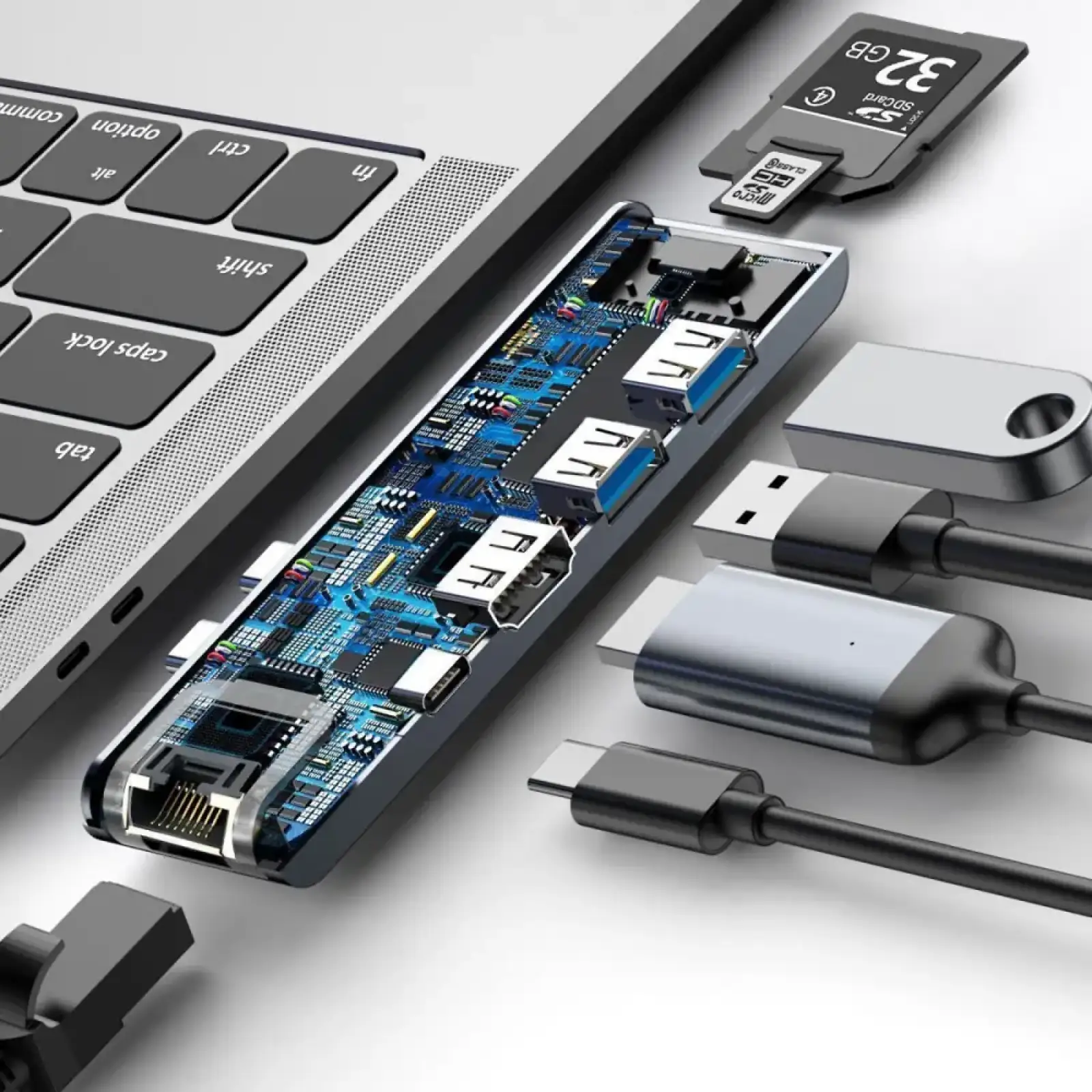 USB-Хаб Baseus Thunderbolt C 7-in-1 gray (217540010)