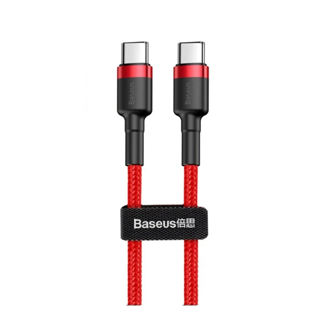Кабель Baseus Cafule Type-C to Type-C PD 2.0 60W (2m) Red, CATKLF-H09