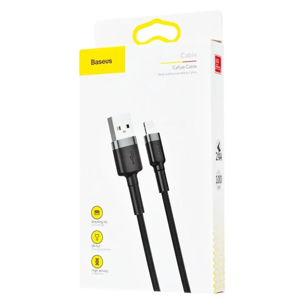Кабель Baseus Cafule Lightning 1.5A (2m) Red/Black, CALKLF-C19