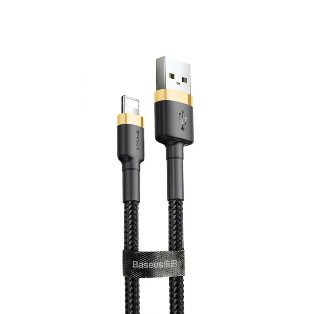 Кабель Baseus Cafule Lightning 1.5A (2m) Gold/Black, CALKLF-CV1
