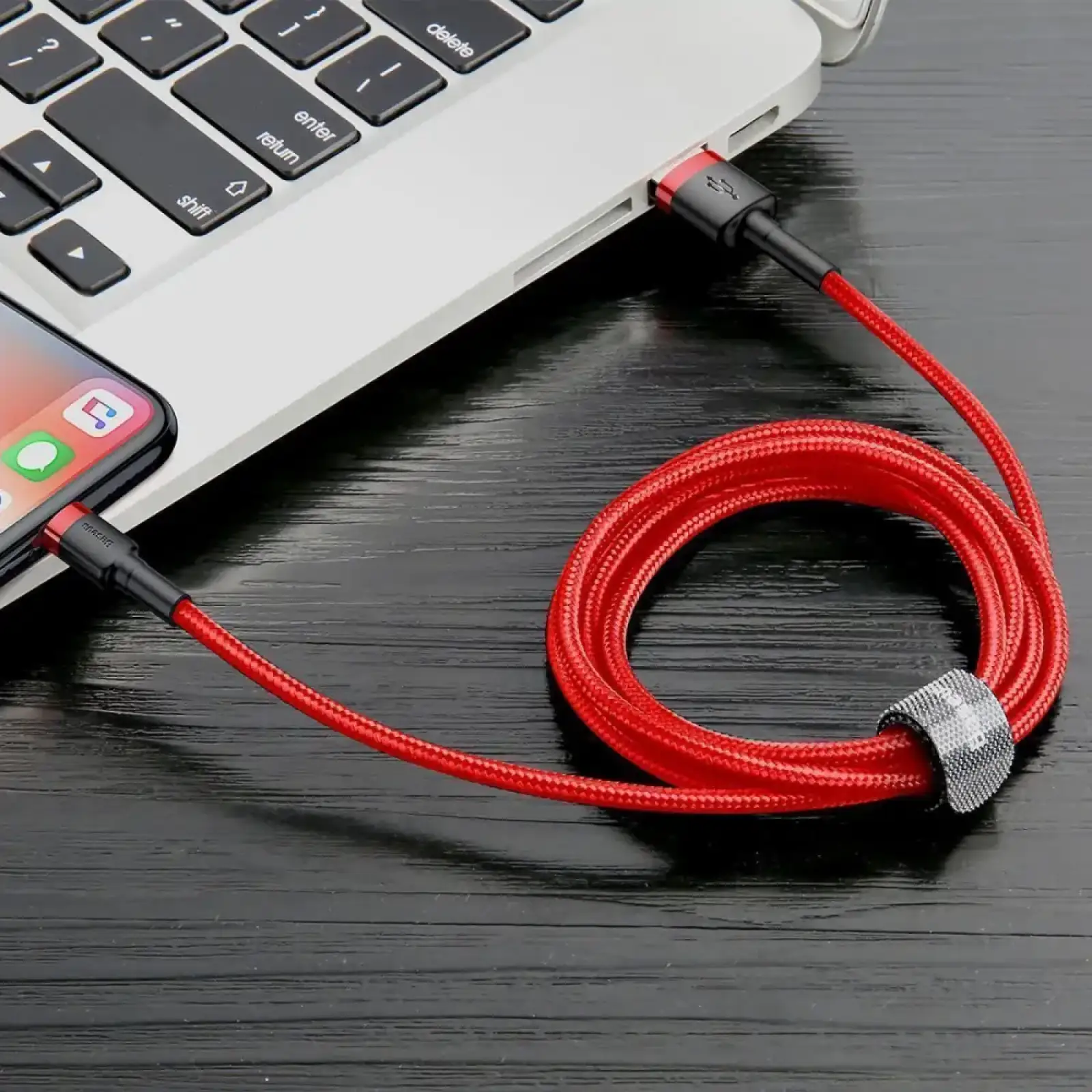 Кабель Baseus Cafule Lightning Cable 2A (3m) Gold/Black, CALKLF-RV1
