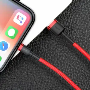 Кабель Baseus Cafule Lightning Cable 2A (3m) Gold/Black, CALKLF-RV1