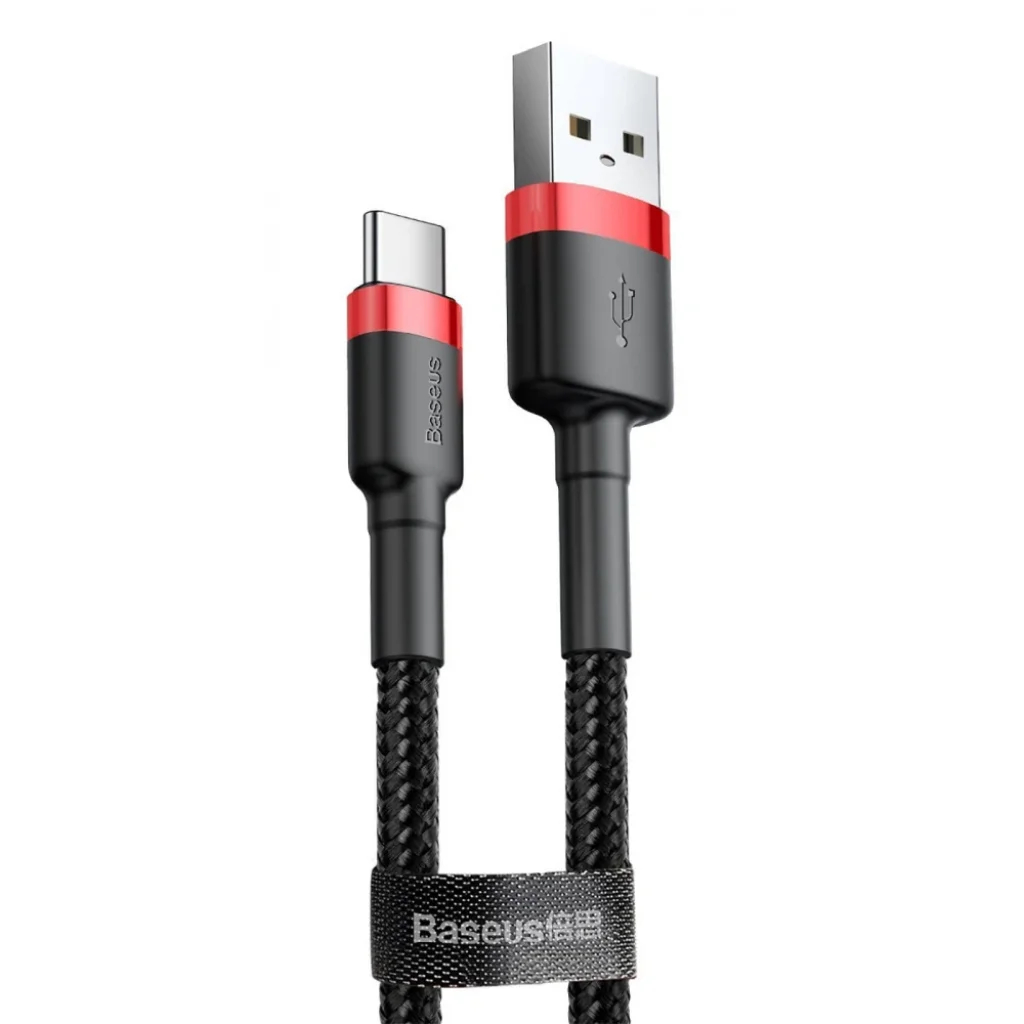 Кабель Baseus Cafule Type-C 2A (3m) Red/Black, CATKLF-U91