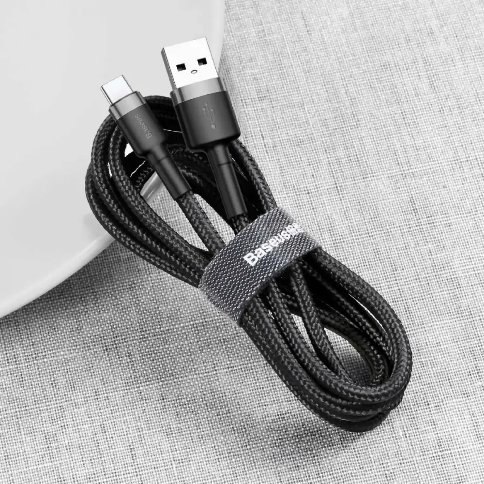Кабель Baseus Cafule Type-C 2A (3m) Red/Black, CATKLF-U91