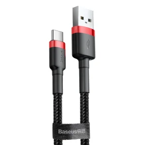 Кабель Baseus Cafule Type-C 2A (3m) Red/Black, CATKLF-U91