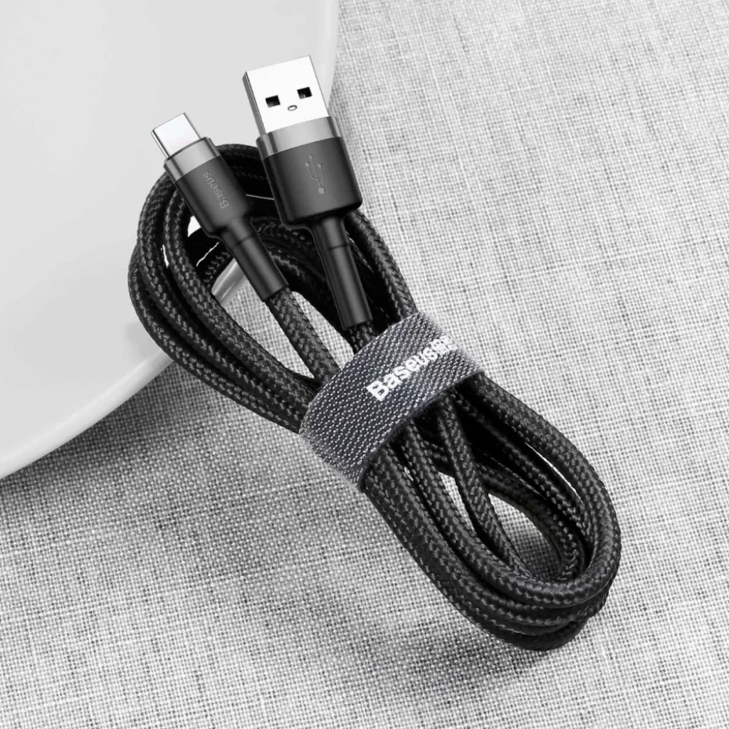Кабель Baseus Cafule Type-C 2A (3m) Gray/Black, CATKLF-UG1