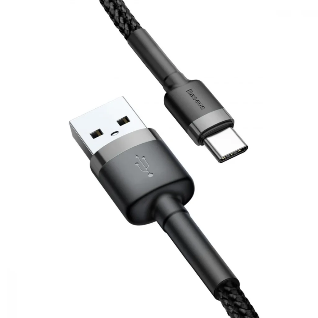 Кабель Baseus Cafule Type-C 2A (3m) Gray/Black, CATKLF-UG1